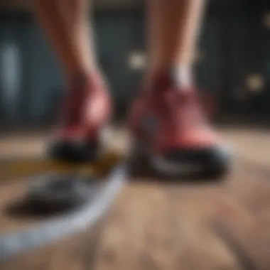 Tools for Effective Weight Management Measuring tape and walking shoes symbolizing fitness
