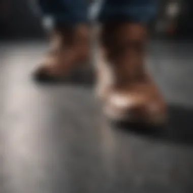 A close-up of walking shoes on a smooth surface symbolizing readiness