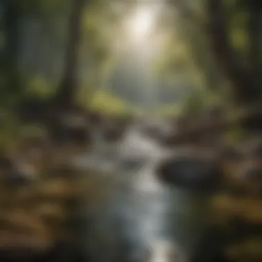 Nature's Tranquility and the Essence of Hydration A serene landscape with flowing water
