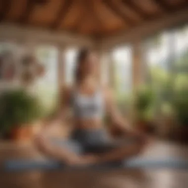 A serene setting depicting relaxation techniques such as yoga, symbolizing stress management.