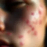 Visual representation of cystic acne on skin