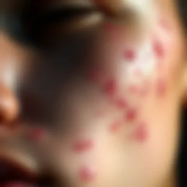 Visual representation of cystic acne on skin