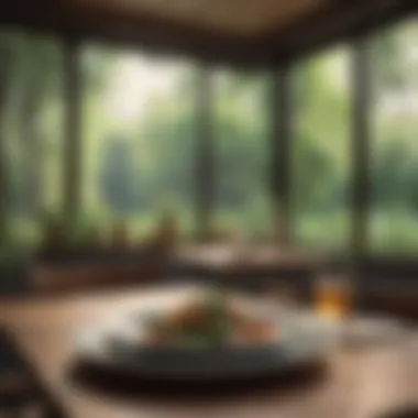 Tranquil Atmosphere for Mindful Dining A serene dining setting encouraging mindful eating