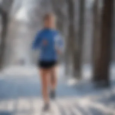 Running in Cold Weather: Proper Attire in Action Runner in action, demonstrating proper attire in cold conditions