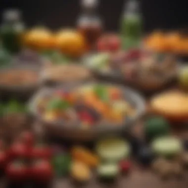 Vibrant Whole Food Ingredients for Pre-Workout Energy Colorful array of whole food ingredients