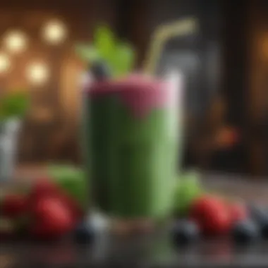 Energizing Green and Berry Smoothie Fresh smoothie made with greens and berries