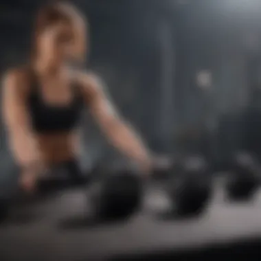 Workout Routine with Adjustable Dumbbells Demonstrating a workout routine using adjustable dumbbells