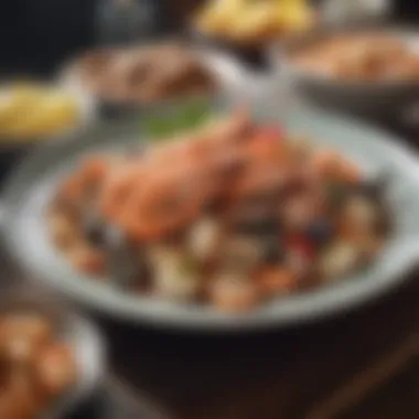 Delicious Seafood for a Low-Carb Meal A well-plated seafood dish showcasing protein-rich options