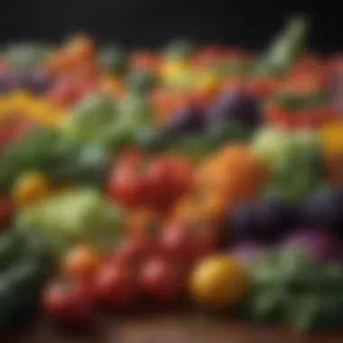 Colorful Vegetables for a Zero Carb Day An array of vibrant vegetables emphasizing a zero carb diet
